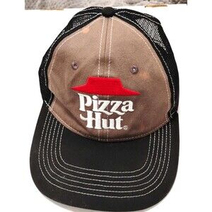 Pizza Hut Employee Trucker Hat Black Gray Mesh Adjustable Uniform Cap